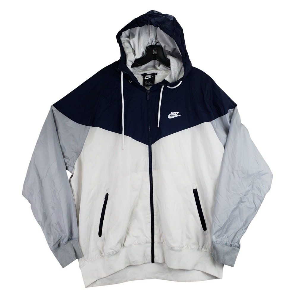 Nike Windrunner Windbreaker Mens XL Navy White Grey Sportswear Retro Active